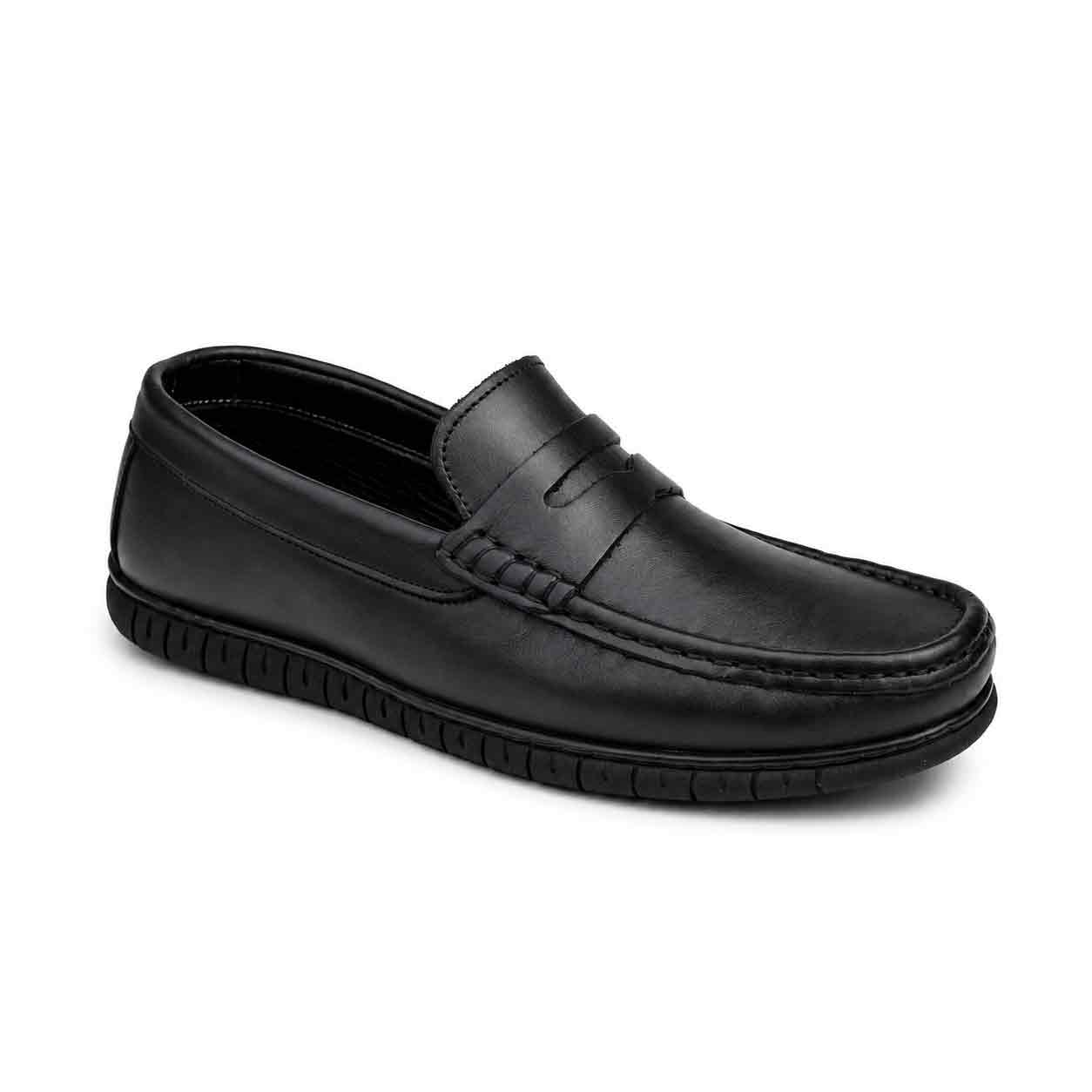 Mocassin pour homme 004-5 noir cuir  ........ Mocassin homme Maroc